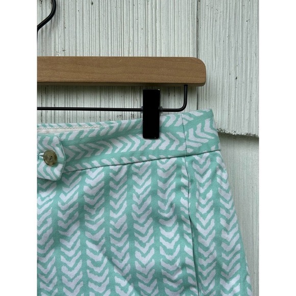 J Crew Mint Green‎ Chevron Print Flat Front Short 0 - Picture 3 of 6